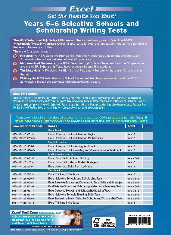 Excel Selective Schools and Scholarship Writing Tests Years 5-6