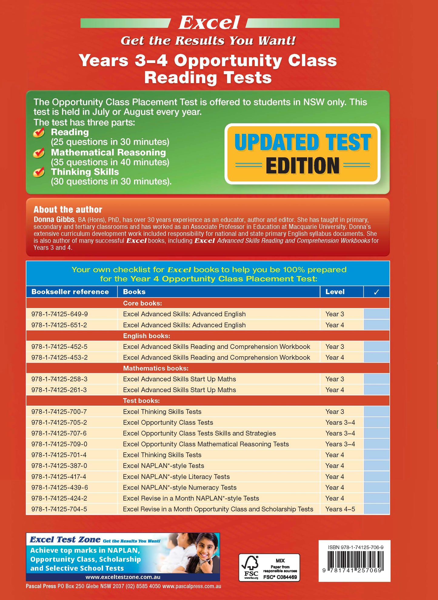 Excel Opportunity Class Reading Tests Years 3-4