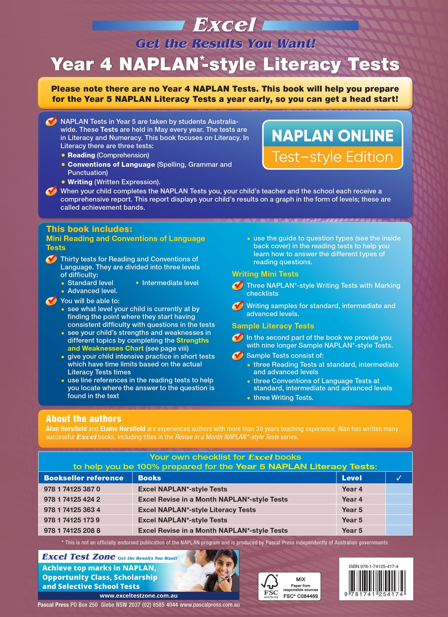 Excel Year 4 NAPLAN*-style Literacy Tests