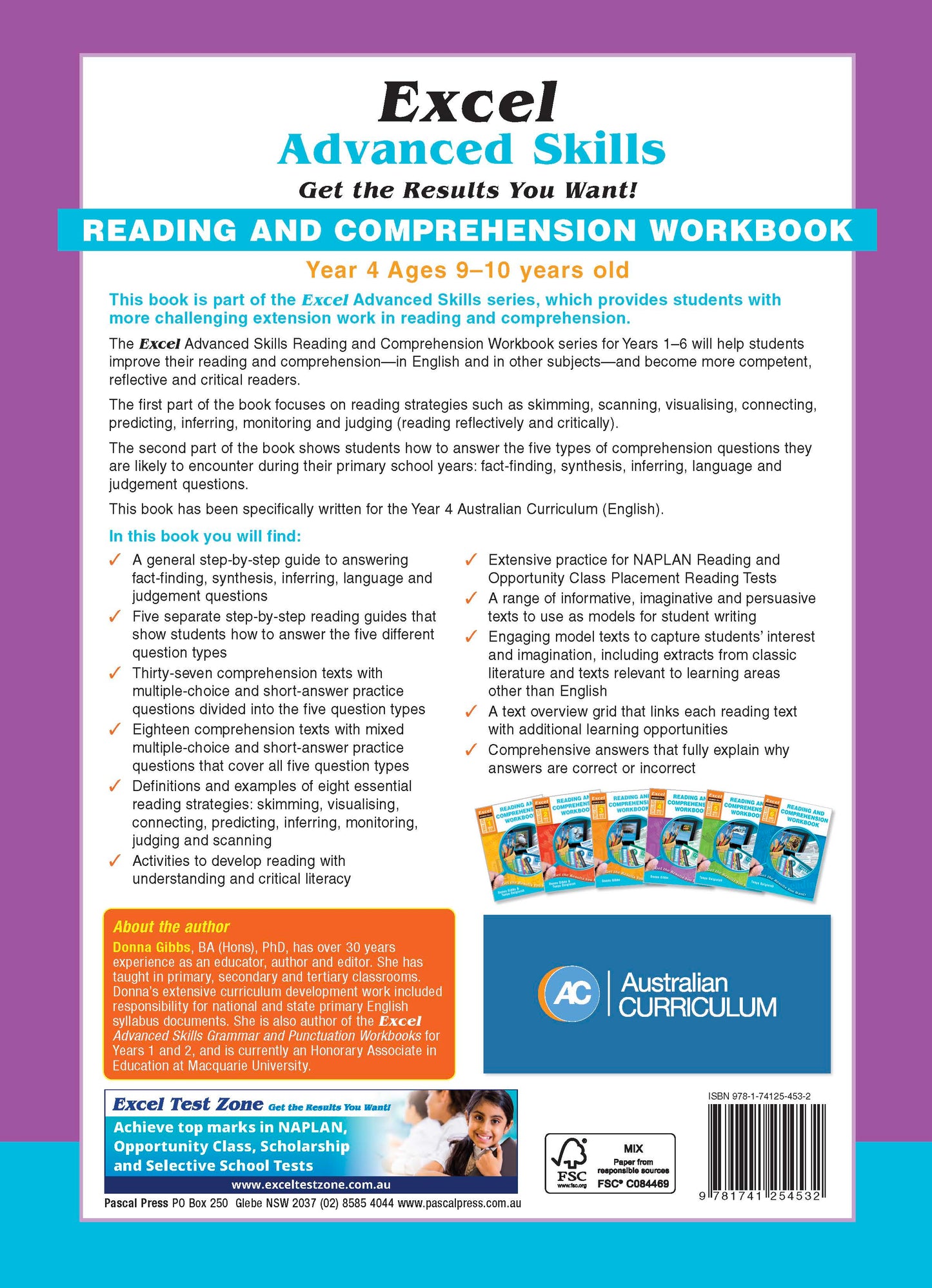 Excel Advanced Skills - Reading and Comprehension Workbook Year 4