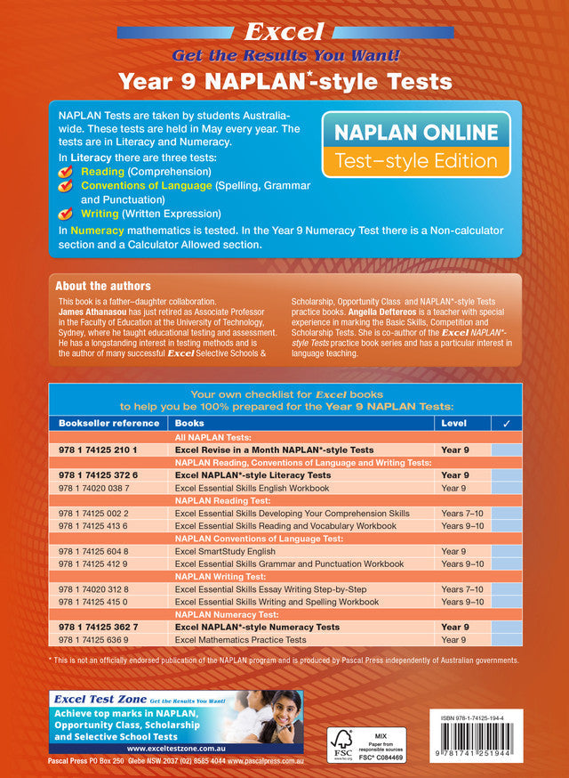 Excel Year 9 NAPLAN*-style Tests
