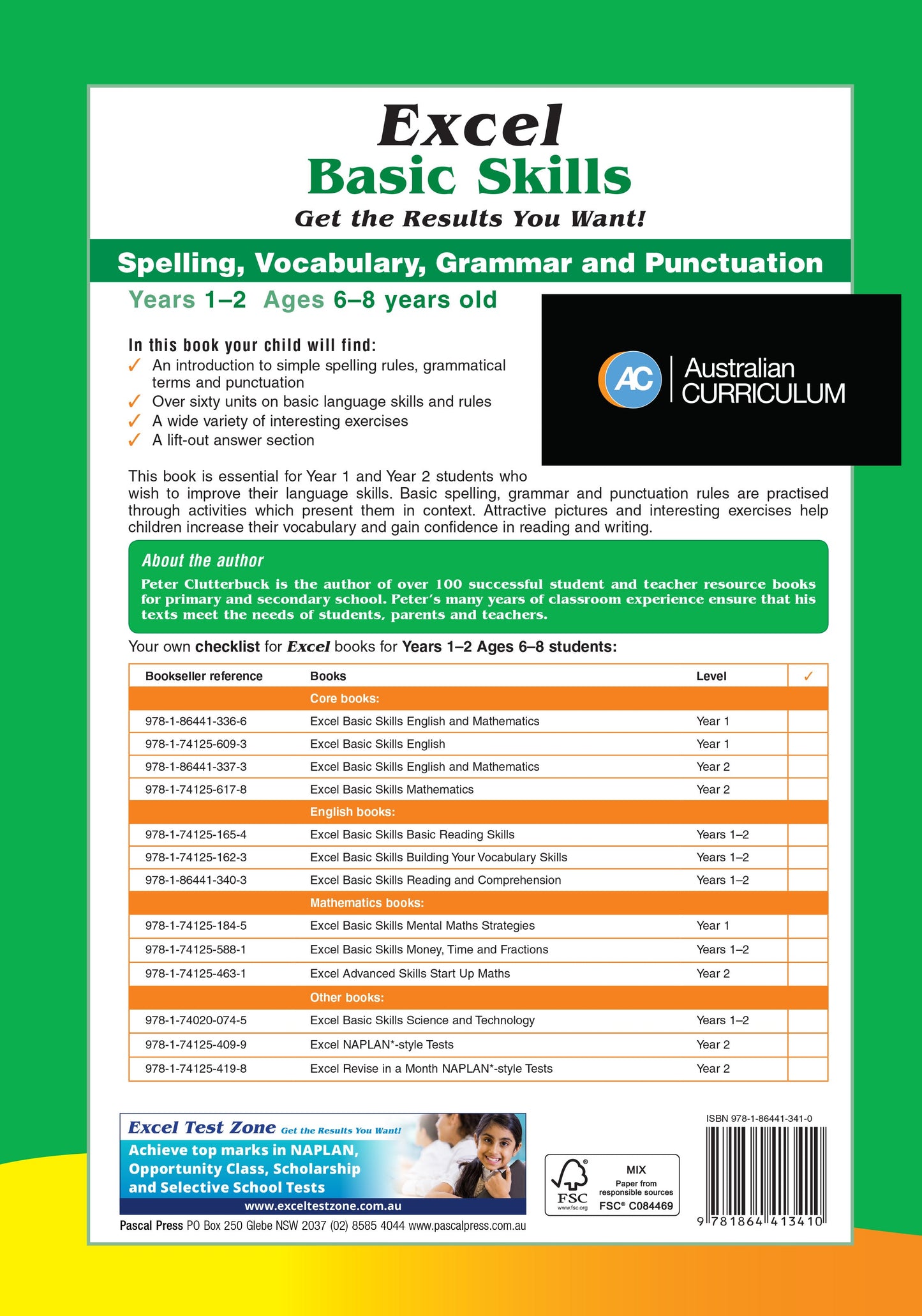 Excel Basic Skills - Spelling, Vocabulary, Grammar and Punctuation Years 1-2