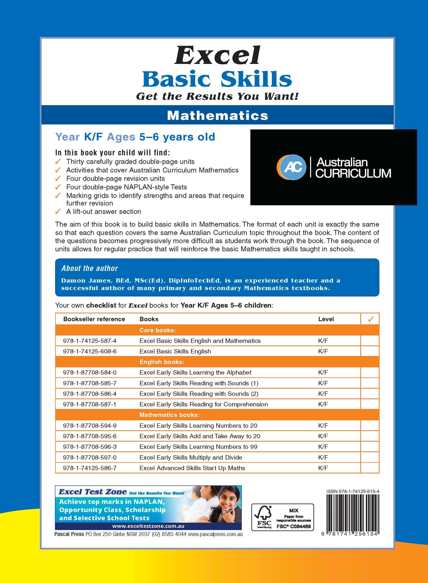 Excel Basic Skills - Mathematics Kindergarten/Foundation