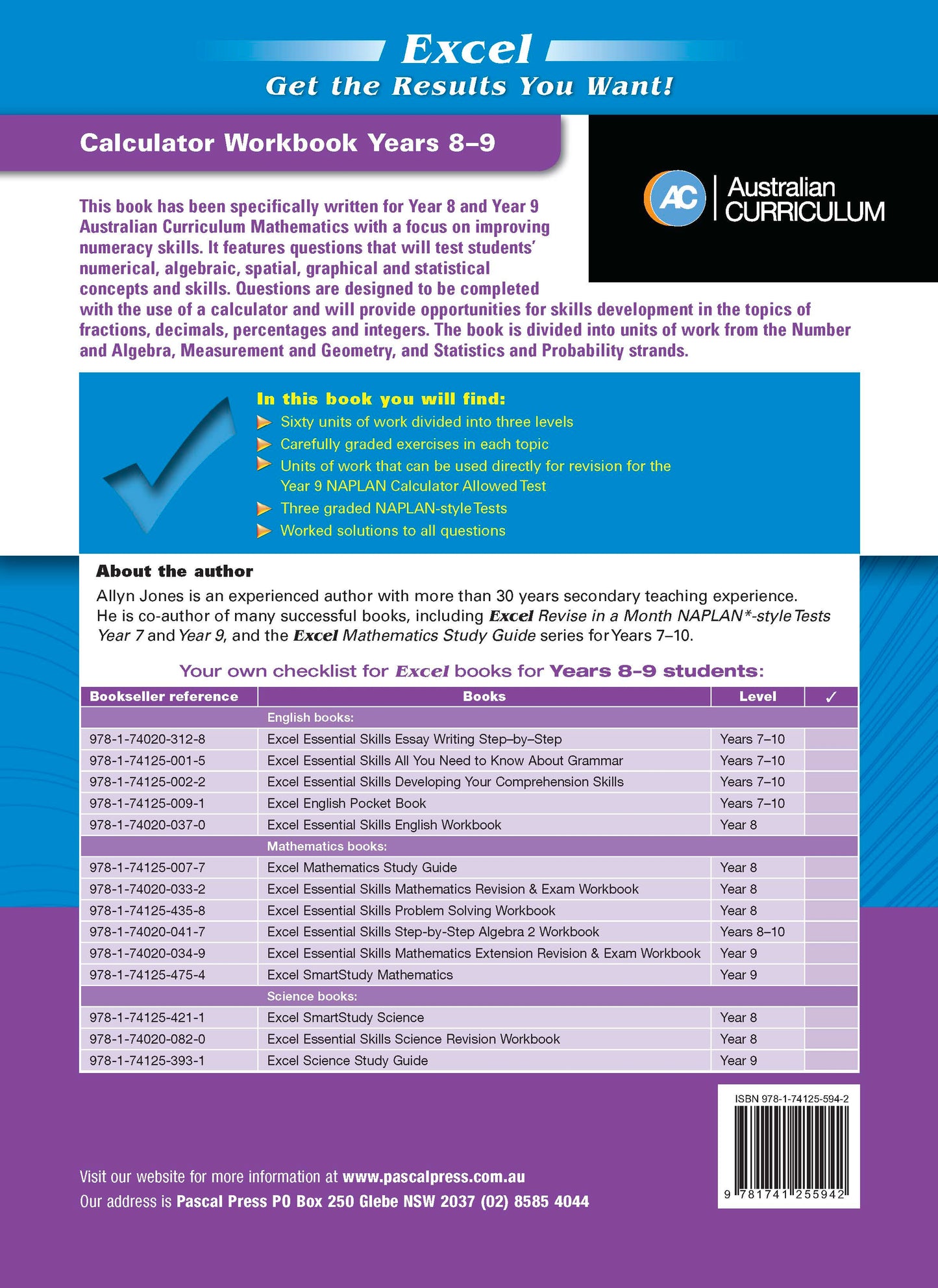 Excel Essential Skills - Calculator Workbook Years 8-9