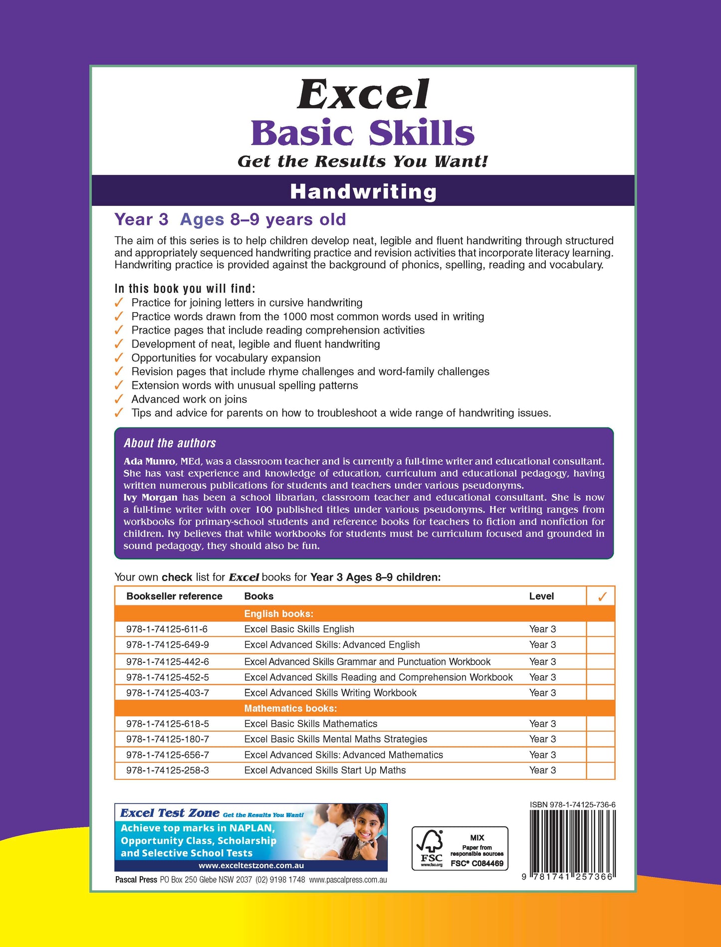 Excel Basic Skills - Handwriting Year 3