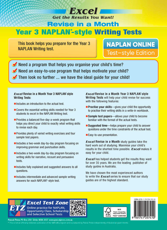 Excel Revise in a Month Year 3 NAPLAN*-style Writing Tests