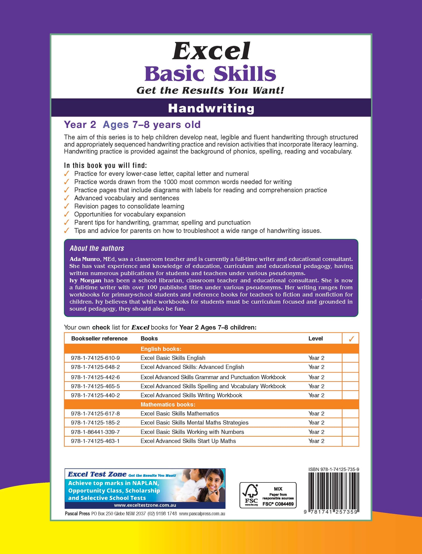 Excel Basic Skills - Handwriting Year 2