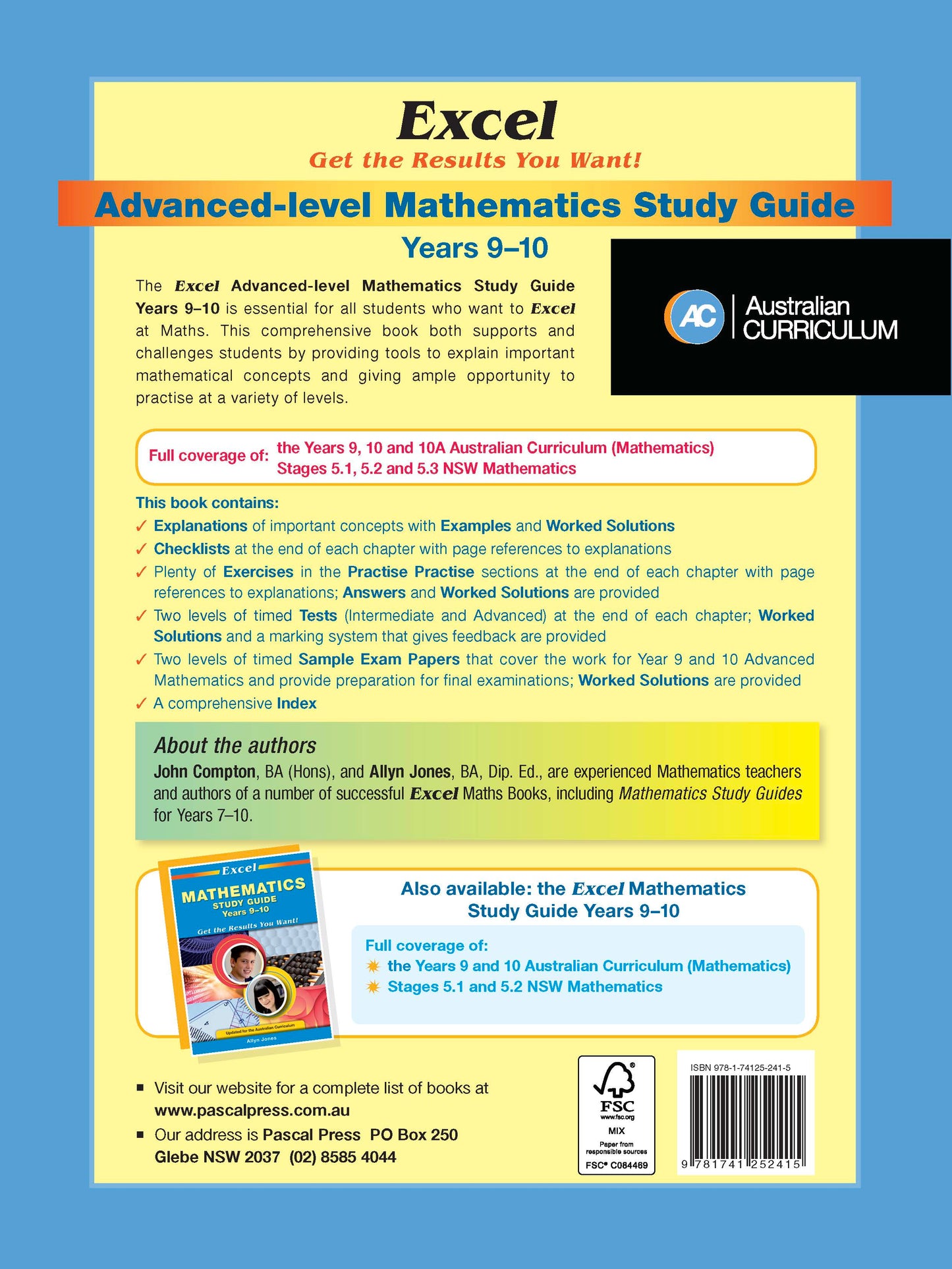 Excel Study Guide - Advanced Mathematics Years 9-10