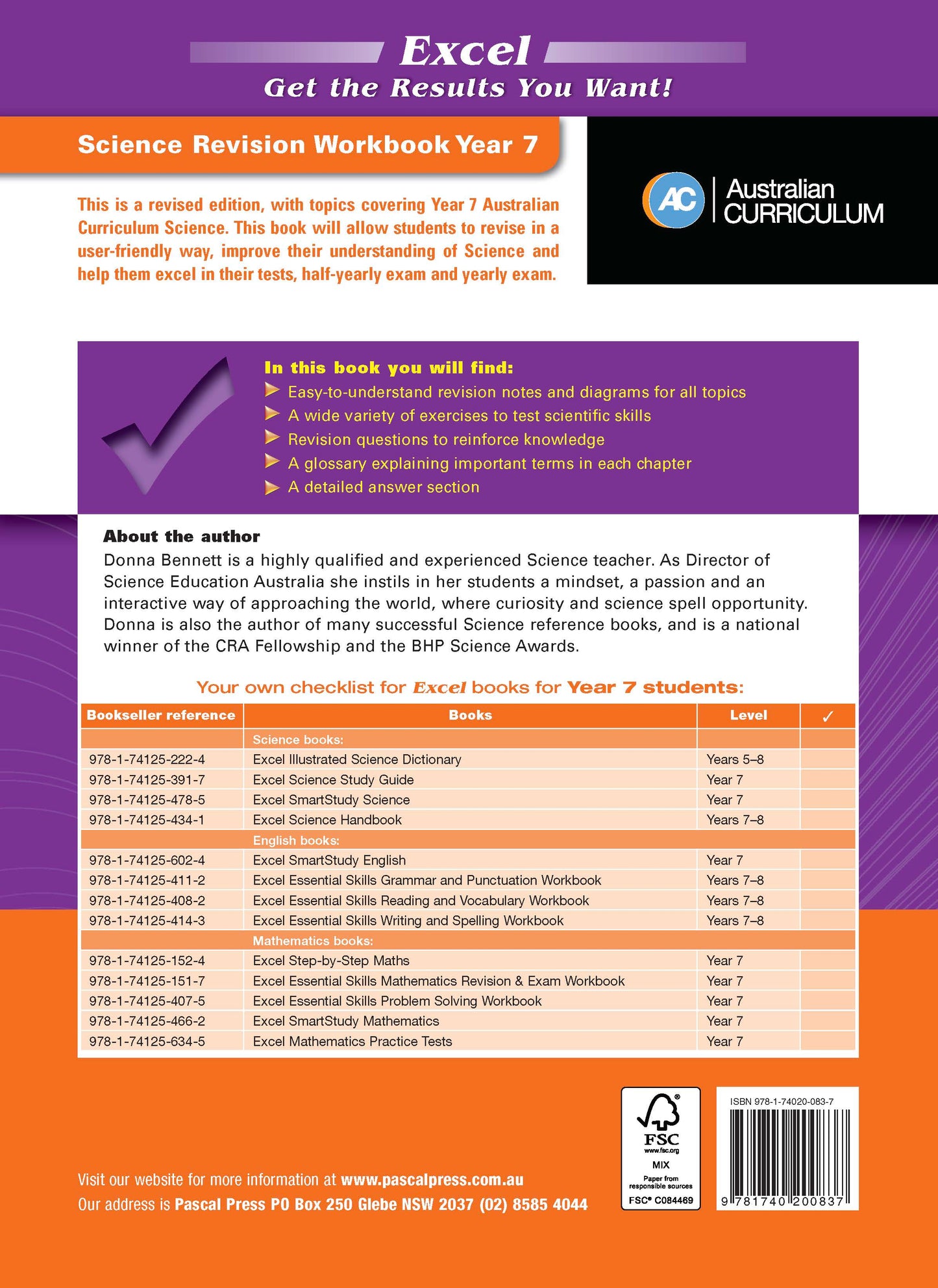 Excel Essential Skills - Science Revision Workbook Year 7