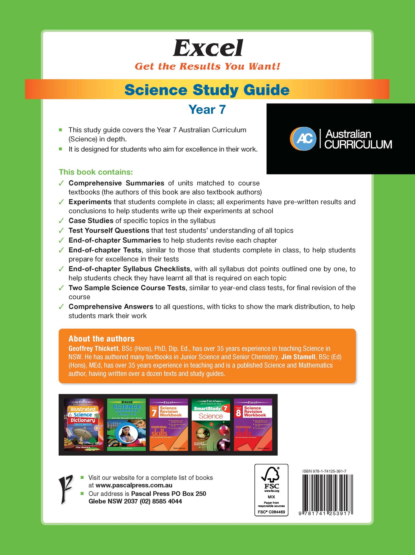 Excel Study Guide - Science Year 7