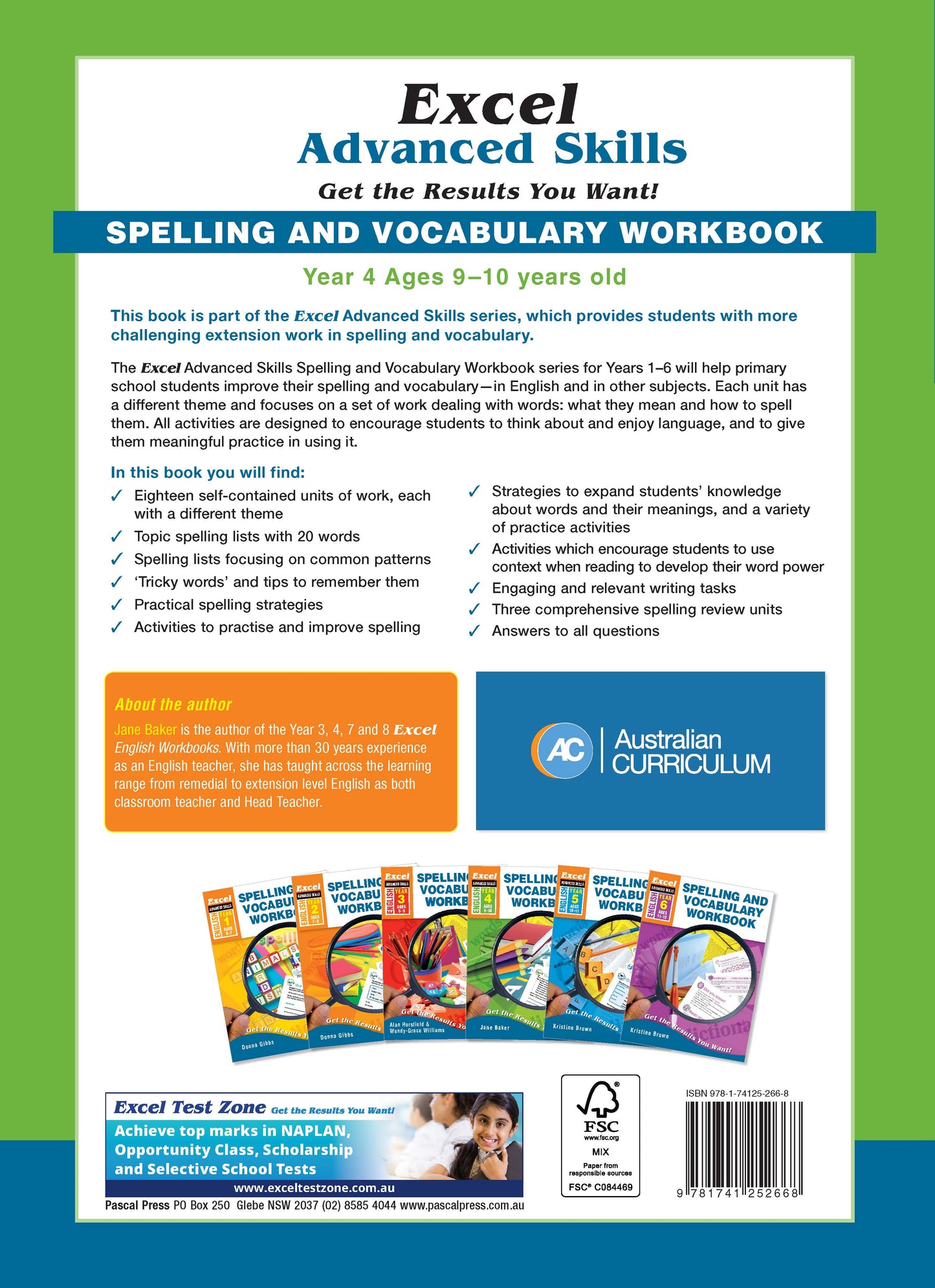 Excel Advanced Skills - Spelling and Vocabulary Workbook Year 4