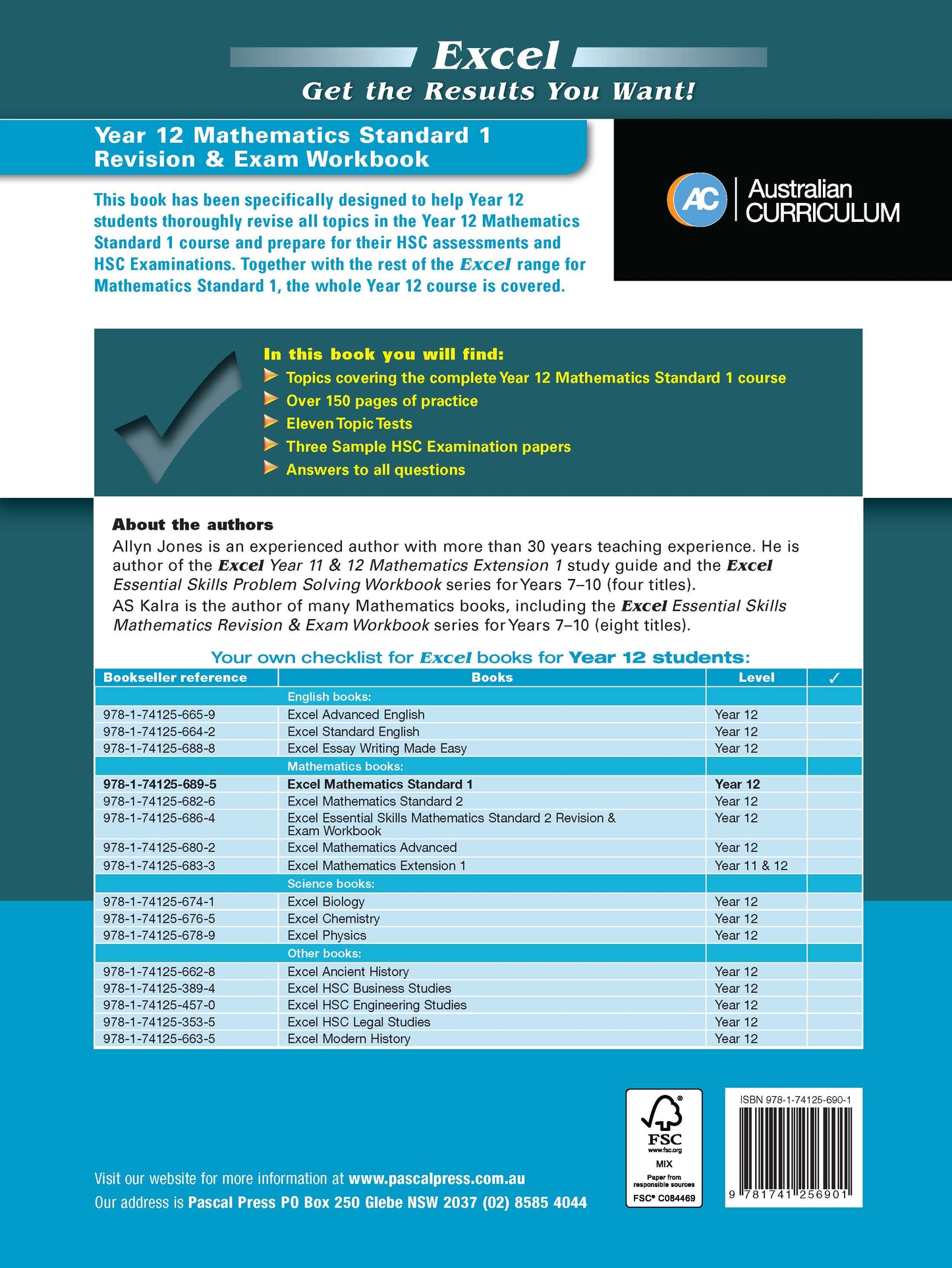 Excel Essential Skills HSC Year 12 Mathematics Standard 1 Revision & Exam Workbook