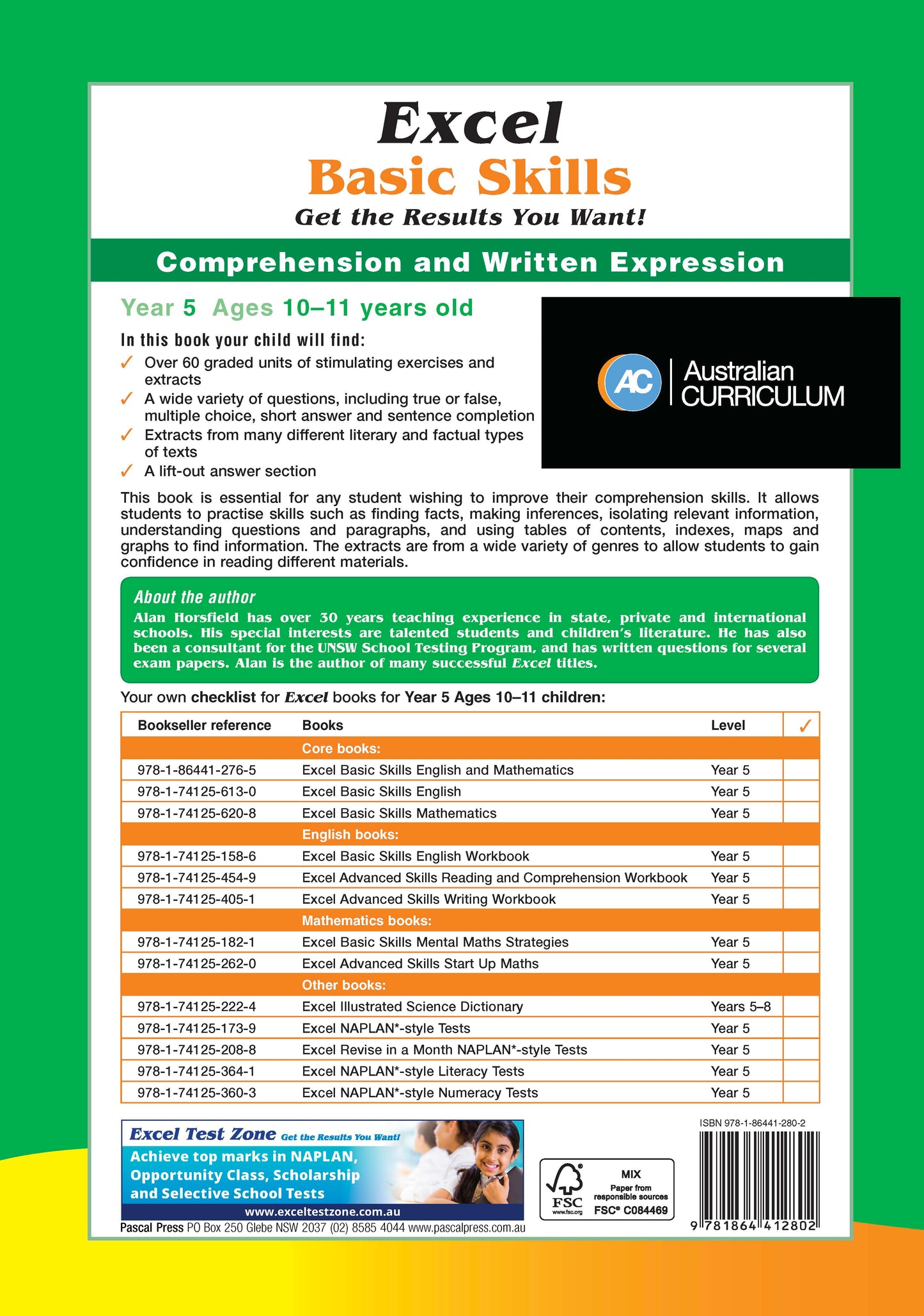 Excel Basic Skills - Comprehension and Written Expression Year 5