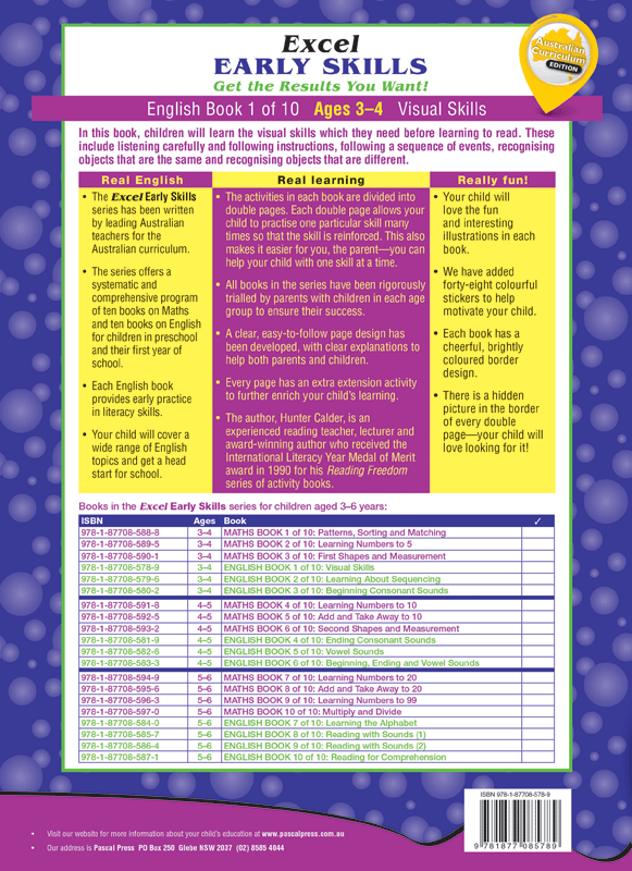 Excel Early Skills - English Book 1 Visual Skills