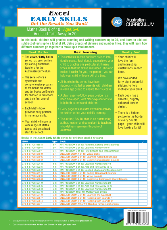Excel Early Skills - Maths Book 8 Add and Take Away To 20