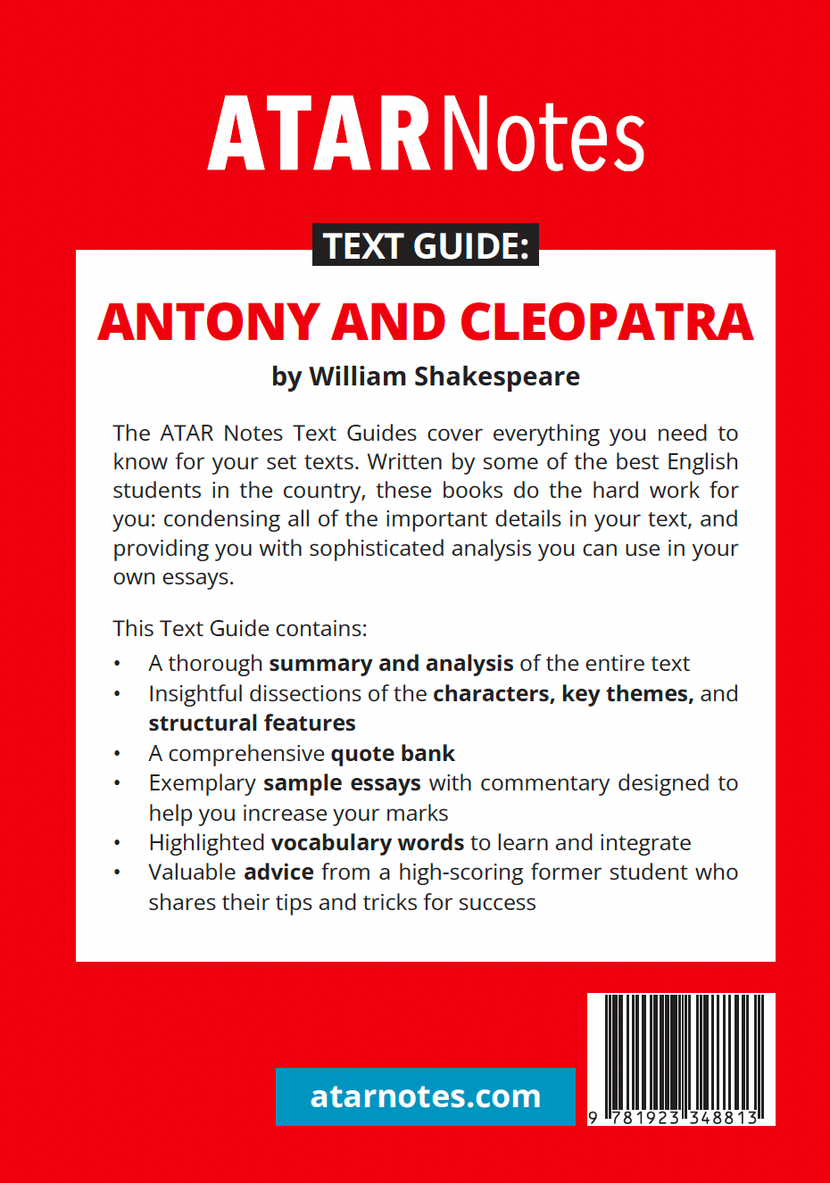 ATAR Notes Text Guide: Antony and Cleopatra by William Shakespeare