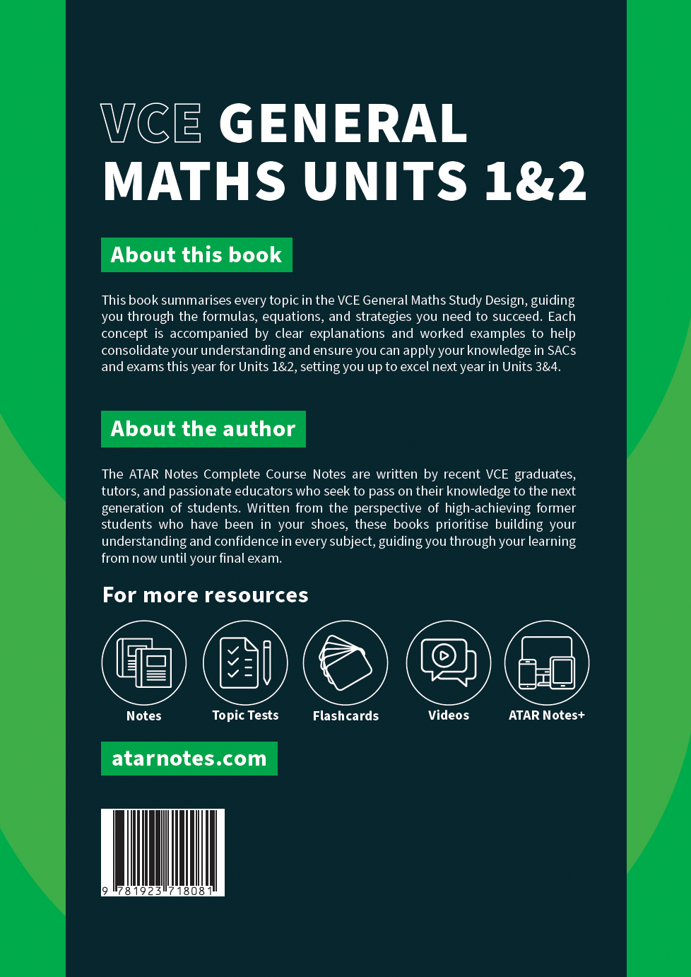ATAR Notes VCE General Maths 1&2 Complete Course Notes (2027-2029)