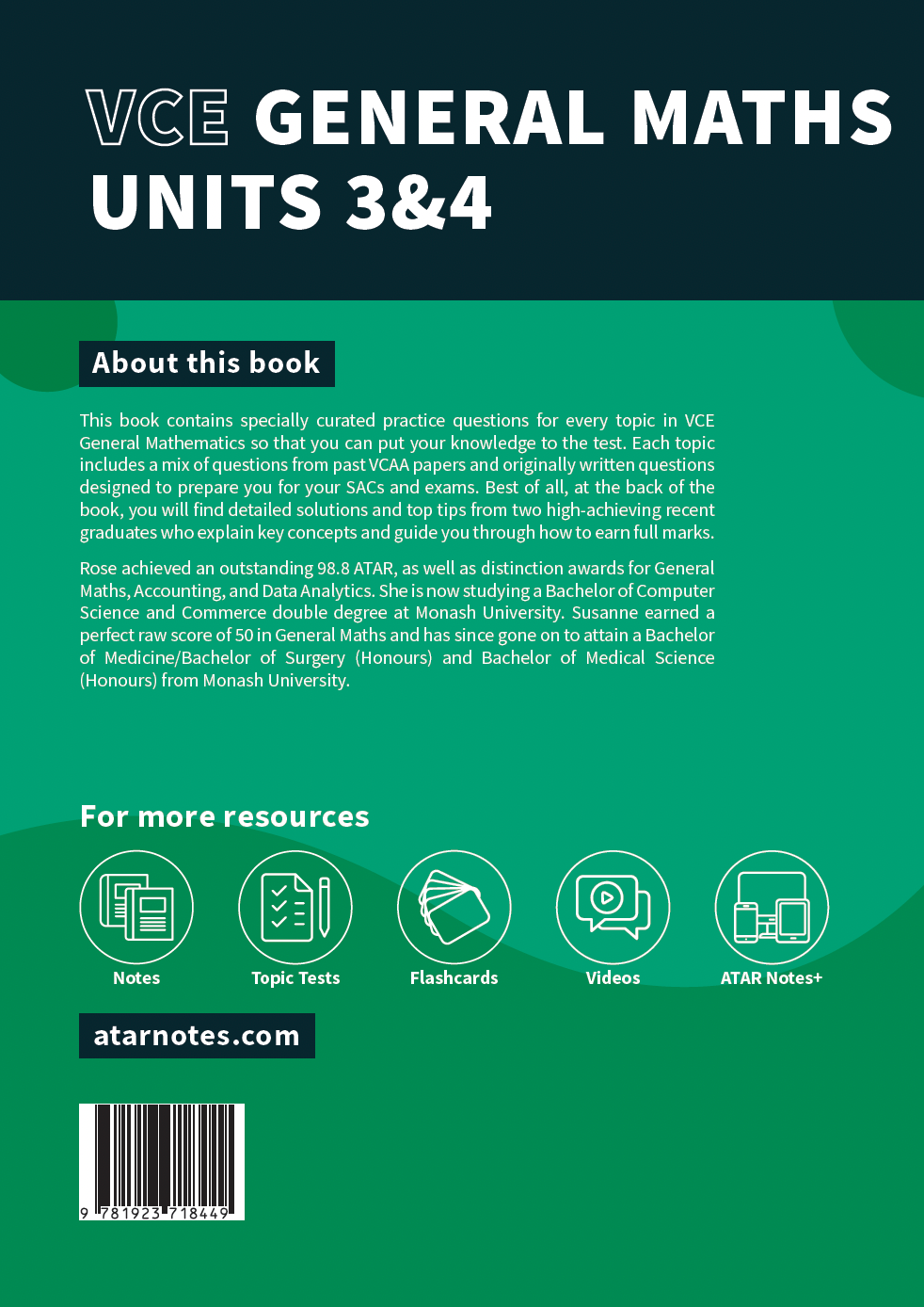 ATAR Notes VCE General Maths 3&4 Topic Tests (2027-2029)