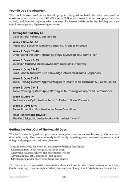 Excel 60 Days to Band 6: HSC Year 12 Health and Movement Science (2027-2029)
