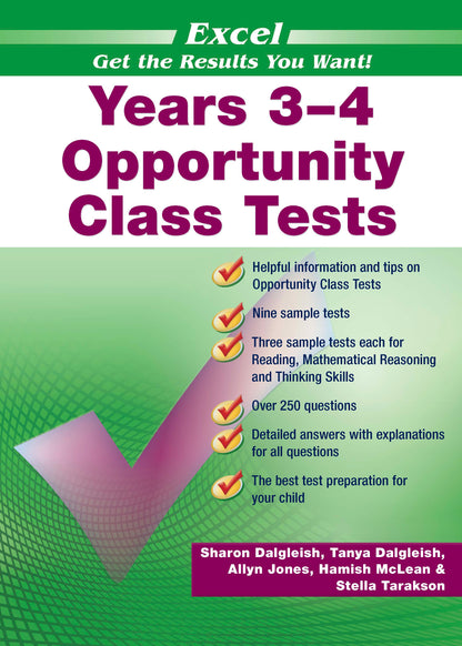 Excel Opportunity Class Tests Years 3-4