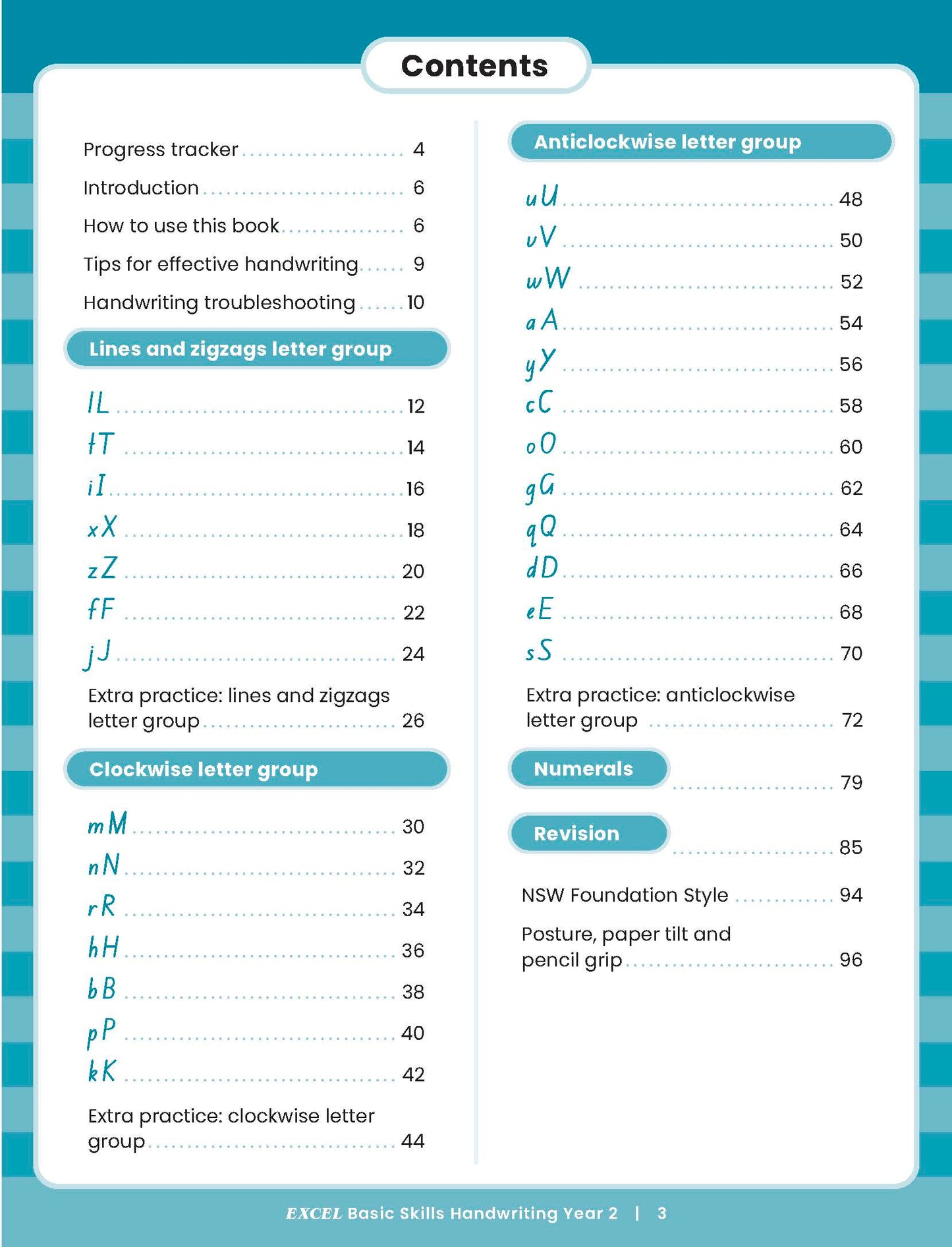 Excel Basic Skills - Handwriting Year 2