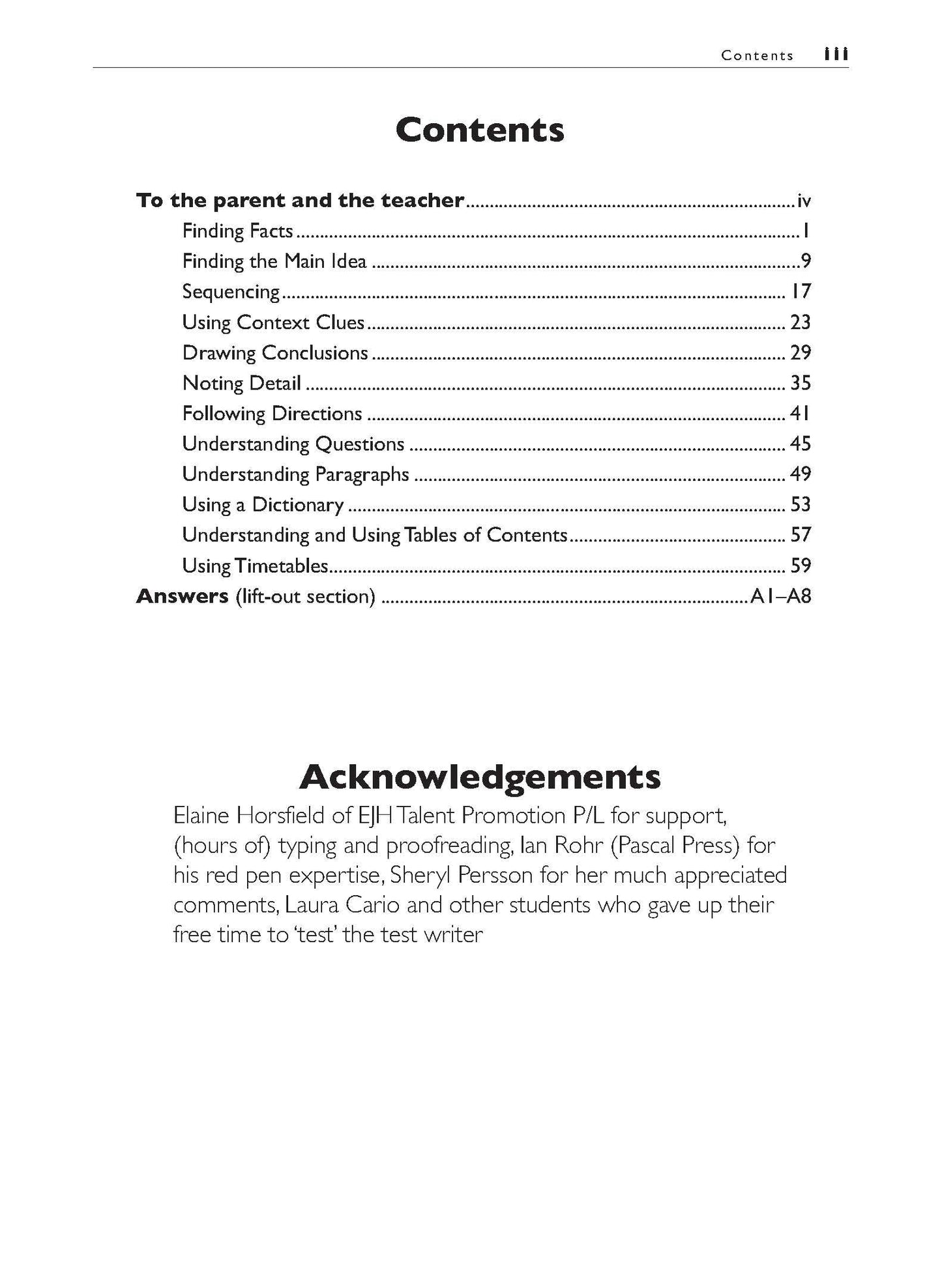 Excel Basic Skills - Comprehension and Written Expression Year 3