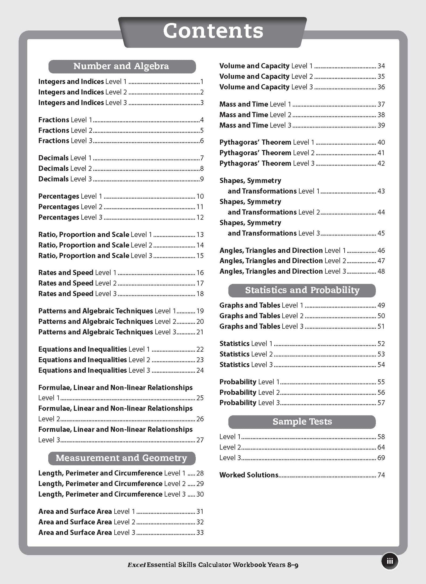 Excel Essential Skills - Calculator Workbook Years 8-9