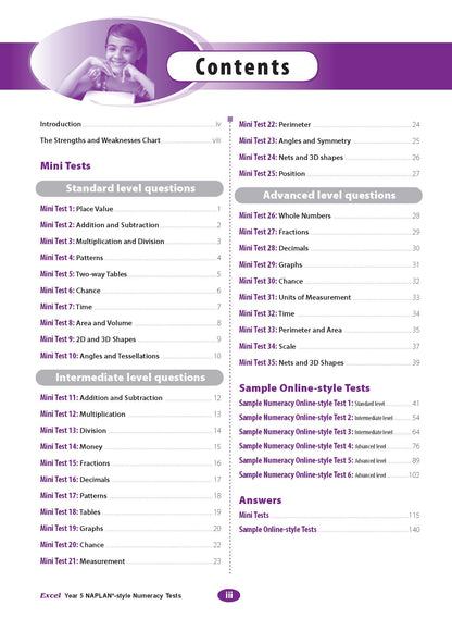 Excel Year 5 NAPLAN*-style Numeracy Tests