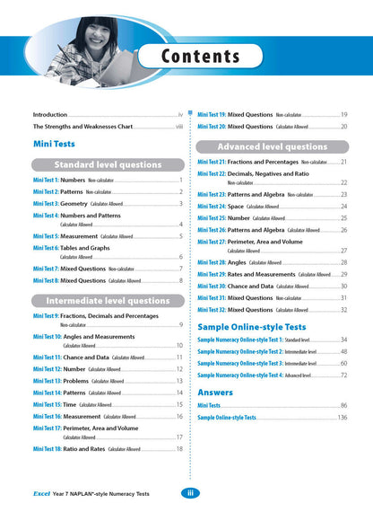 Excel Year 7 NAPLAN*-style Numeracy Tests