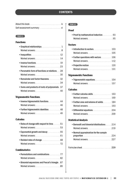 Excel Success One HSC Year 12 Mathematics Extension 1 (2023 Edition)