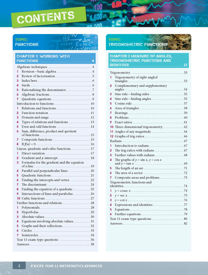 Excel HSC Year 11 Mathematics Advanced Book Pack
