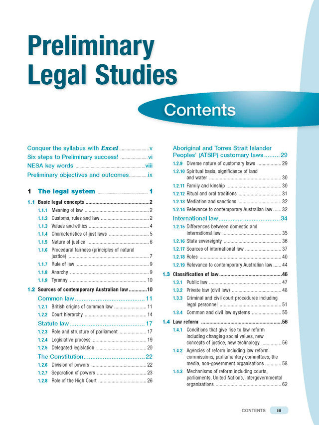 Excel HSC Year 11 Legal Studies Study Guide