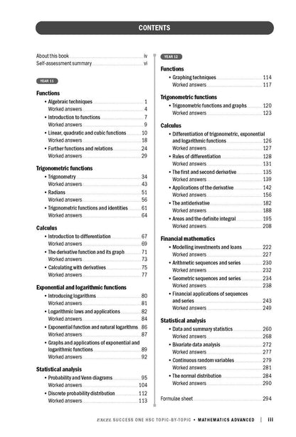 Excel Success One HSC Year 12 Mathematics Advanced (2023 Edition)