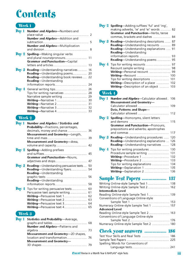 Excel Revise in a Month Year 6 NAPLAN*-style Tests