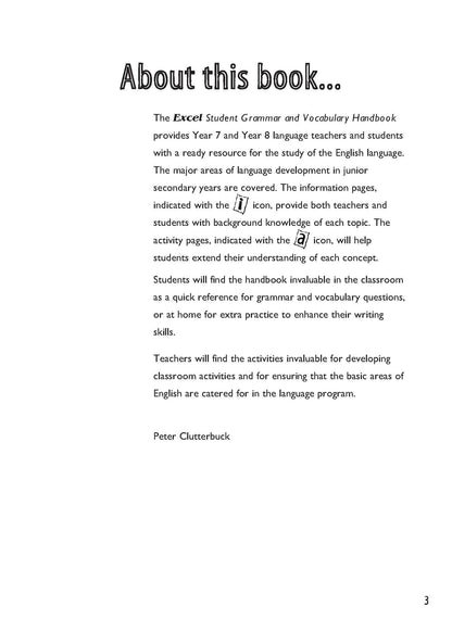 Excel Essential Skills - Student Grammar and Vocabulary Handbook Years 7-8