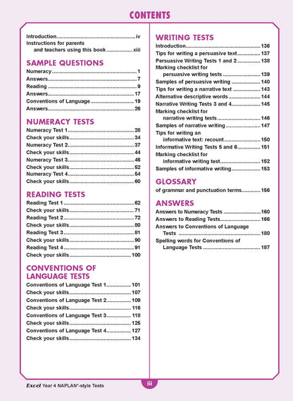 Excel Year 4 NAPLAN*-style Tests