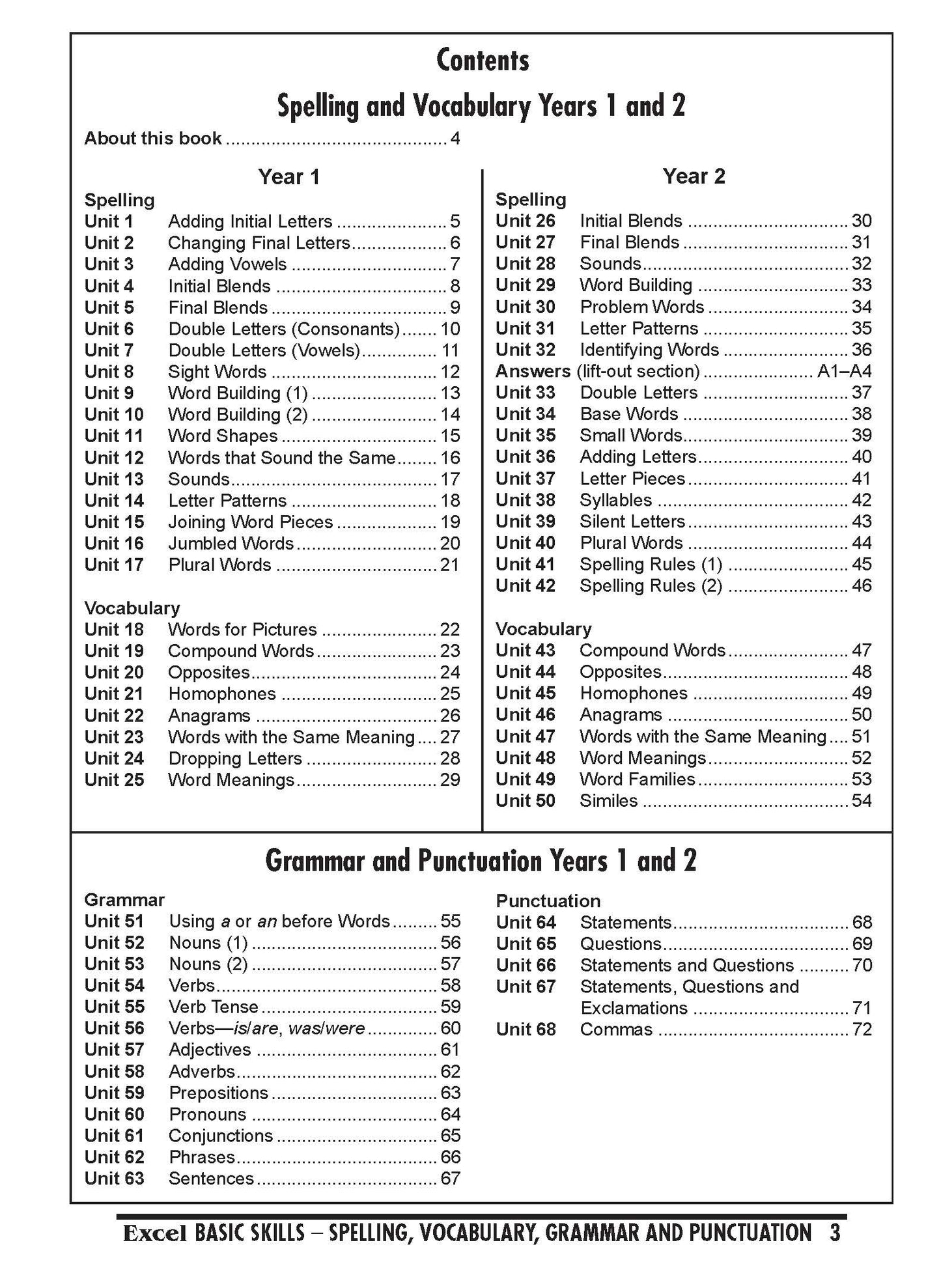 Excel Basic Skills English Book Pack Years 1-2
