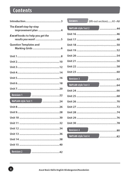 Excel Basic Skills - English Kindergarten/Foundation
