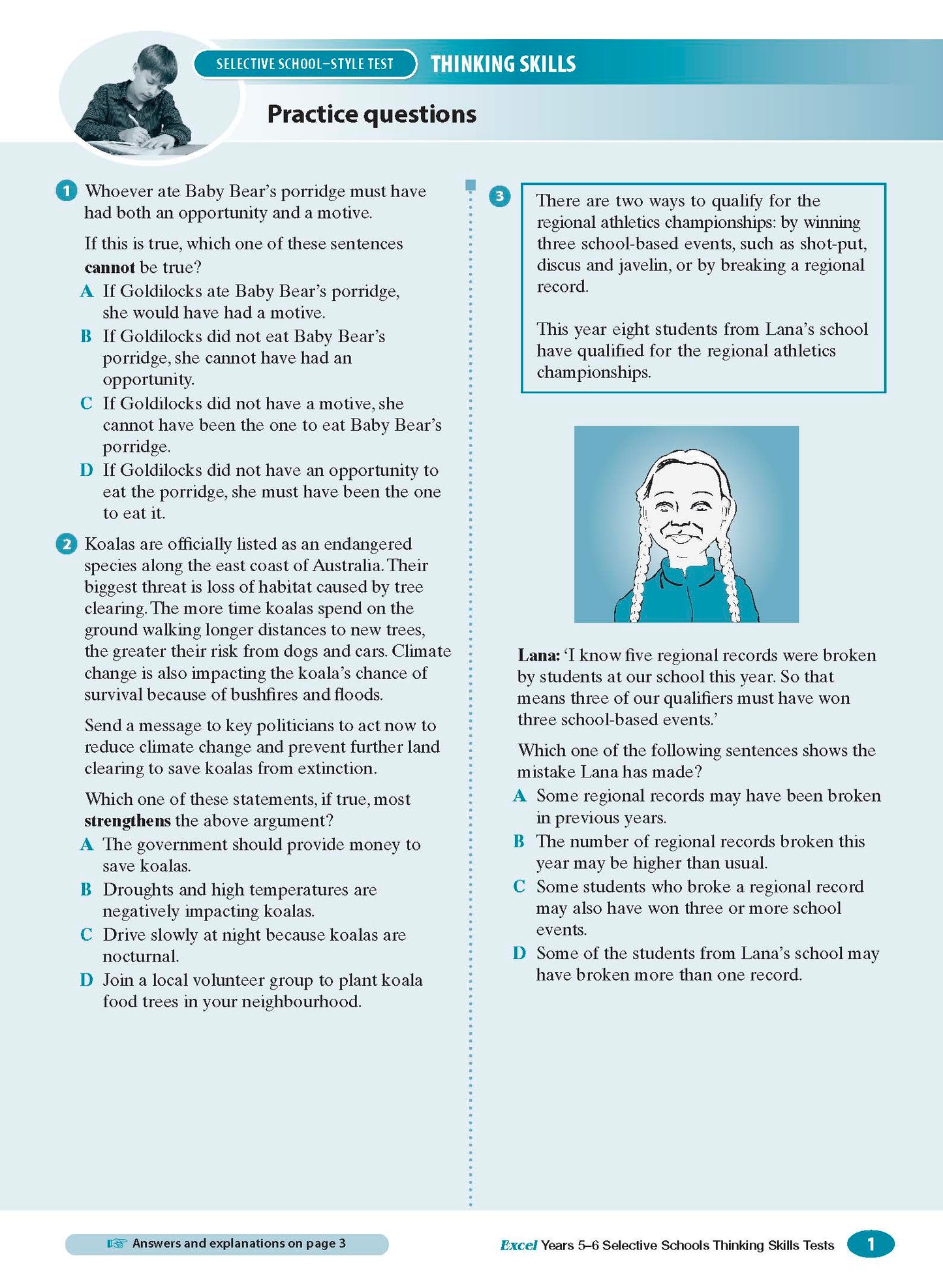 Excel Selective Schools and Scholarship Thinking Skills Tests Years 5-6