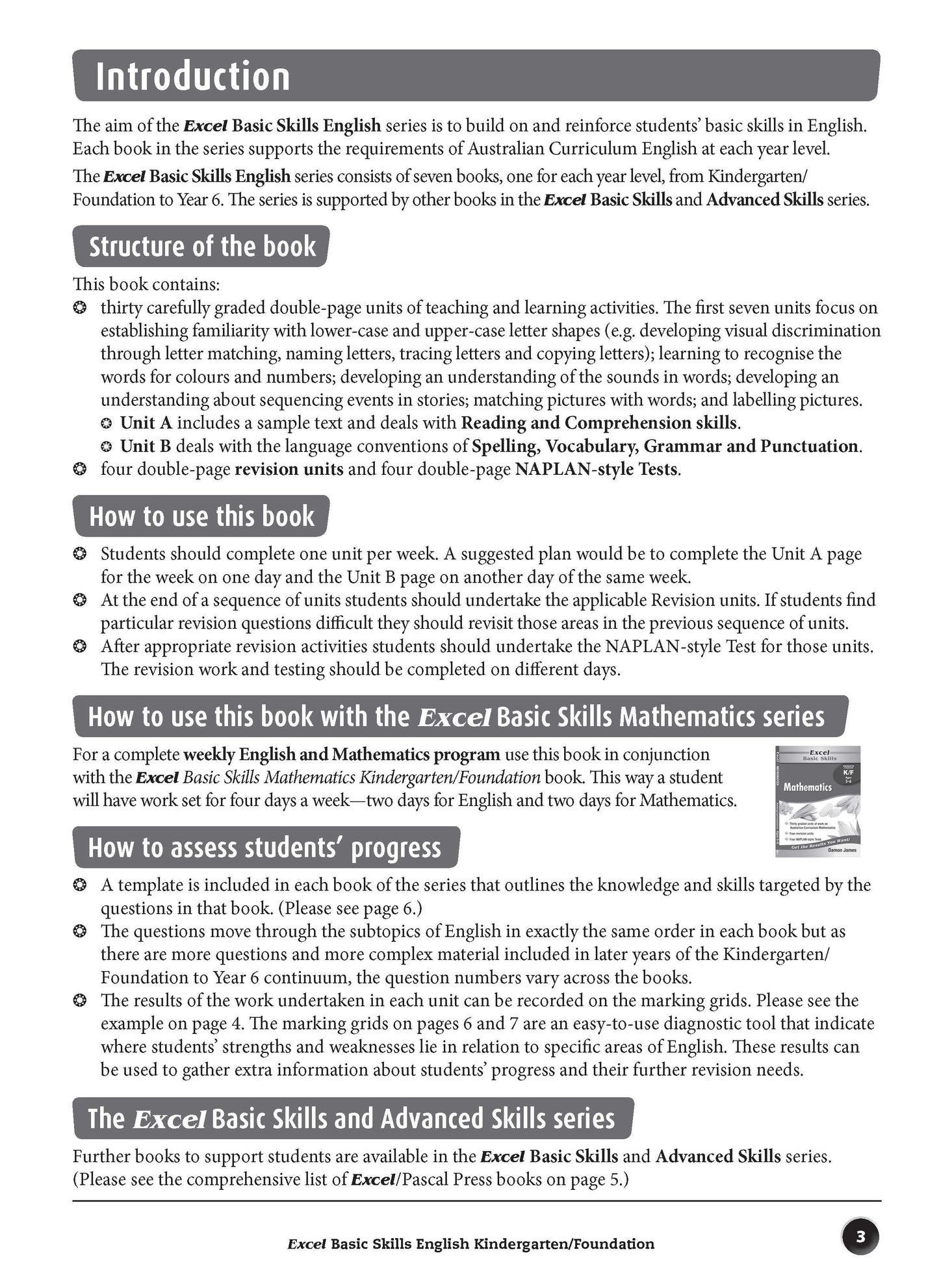 Excel Basic Skills - English Kindergarten/Foundation