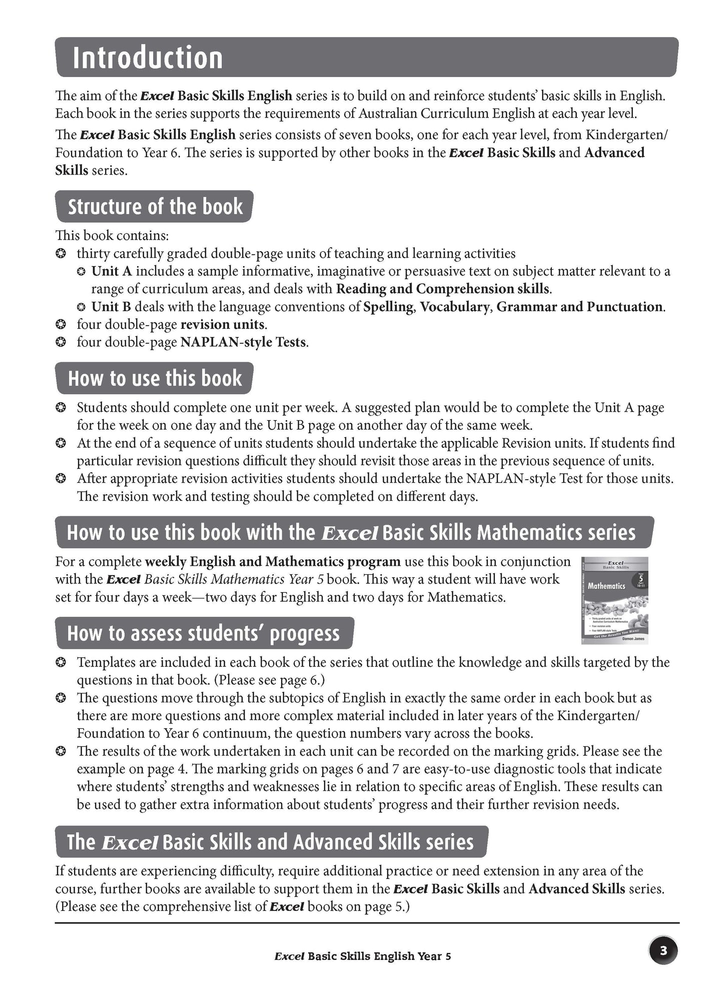 Excel Basic Skills - English Year 5