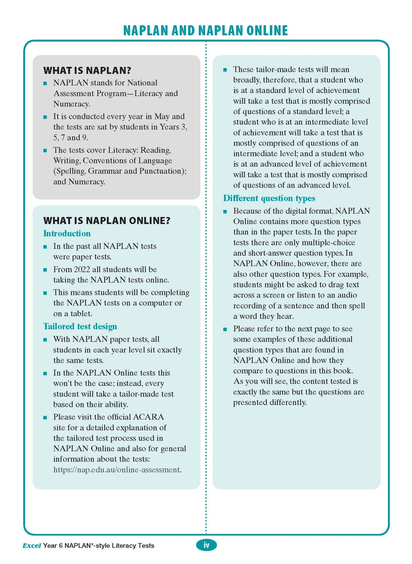 Excel Year 6 NAPLAN*-style Literacy Tests