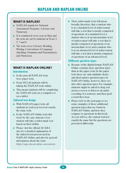 Excel Year 6 NAPLAN*-style Literacy Tests