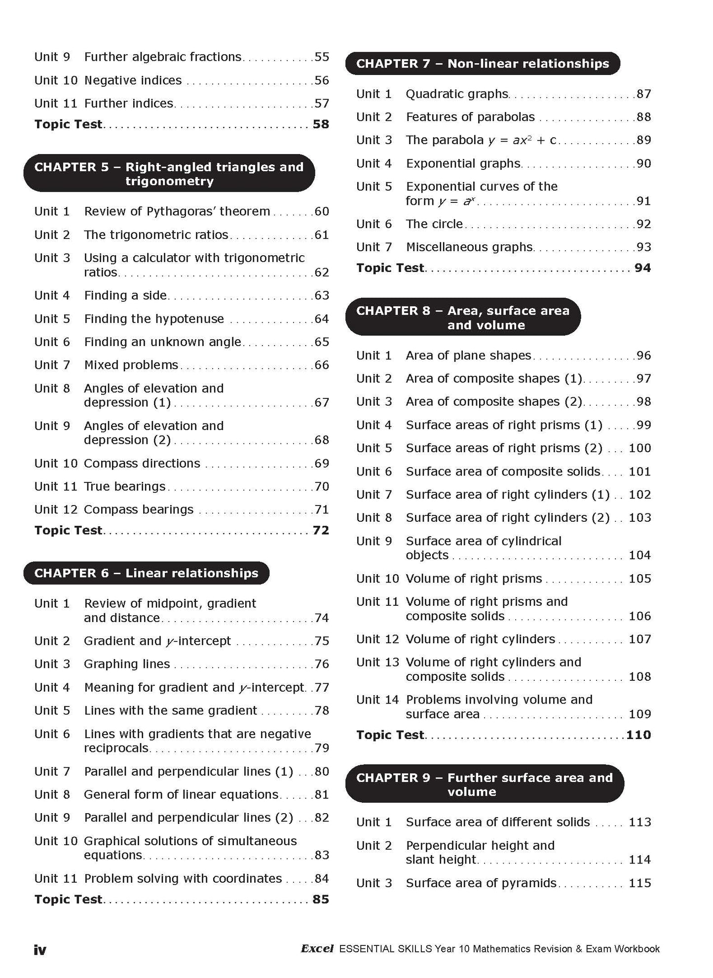 Excel Essential Skills - Mathematics Revision & Exam Workbook Year 10 NE