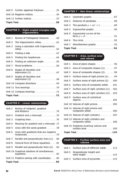 Excel Essential Skills - Mathematics Revision & Exam Workbook Year 10 NE