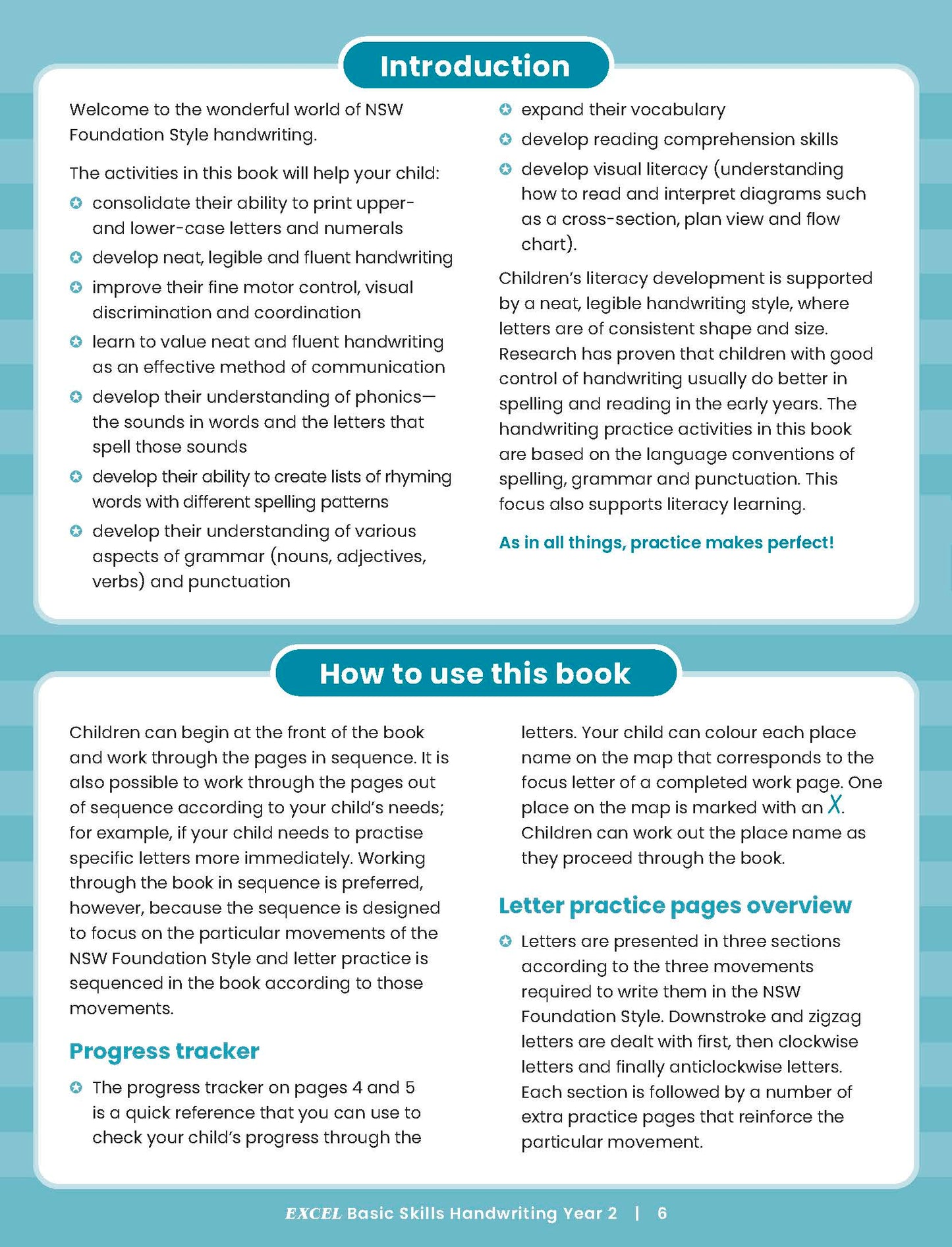 Excel Basic Skills - Handwriting Year 2