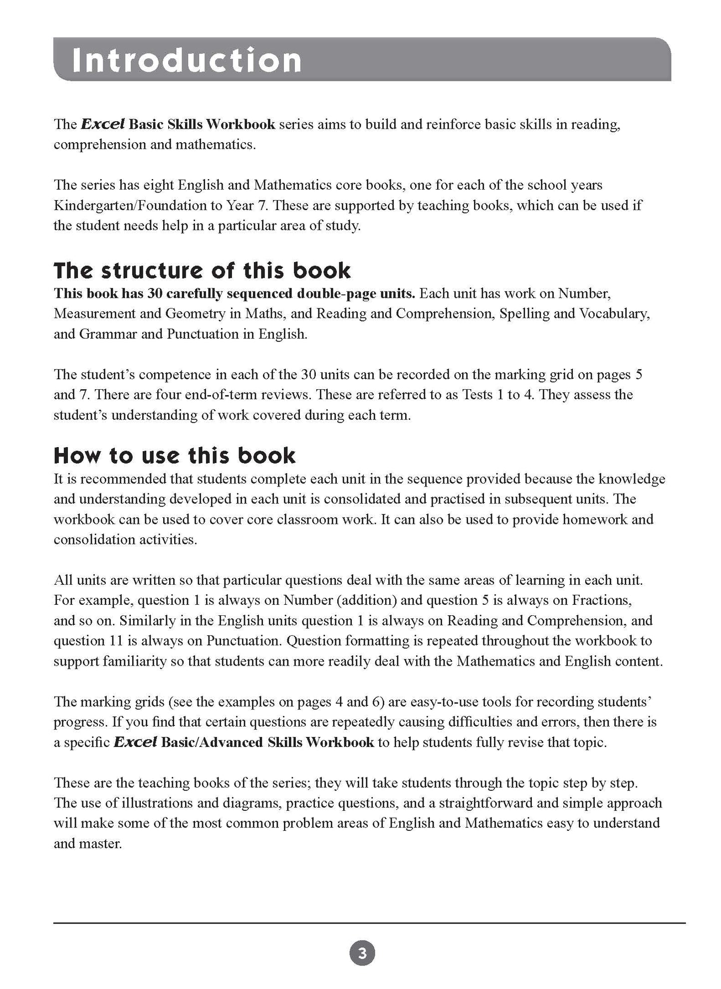 Excel Basic Skills - English and Mathematics Year 1