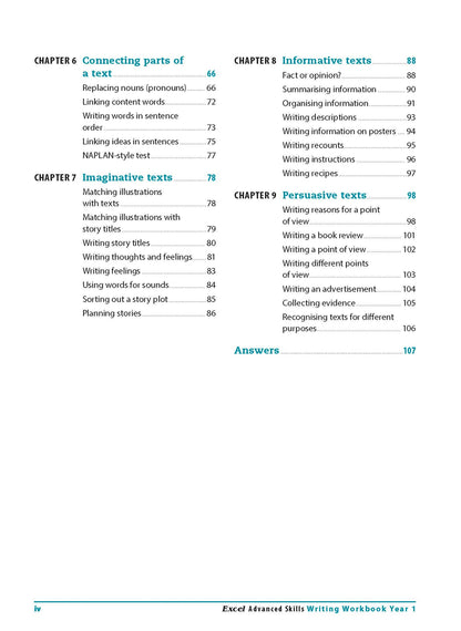 Excel Advanced Skills - Writing Workbook Year 1