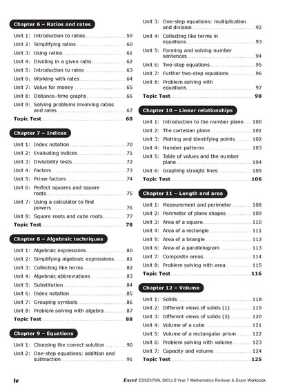 Excel Essential Skills - Mathematics Revision & Exam Workbook Year 7 NE