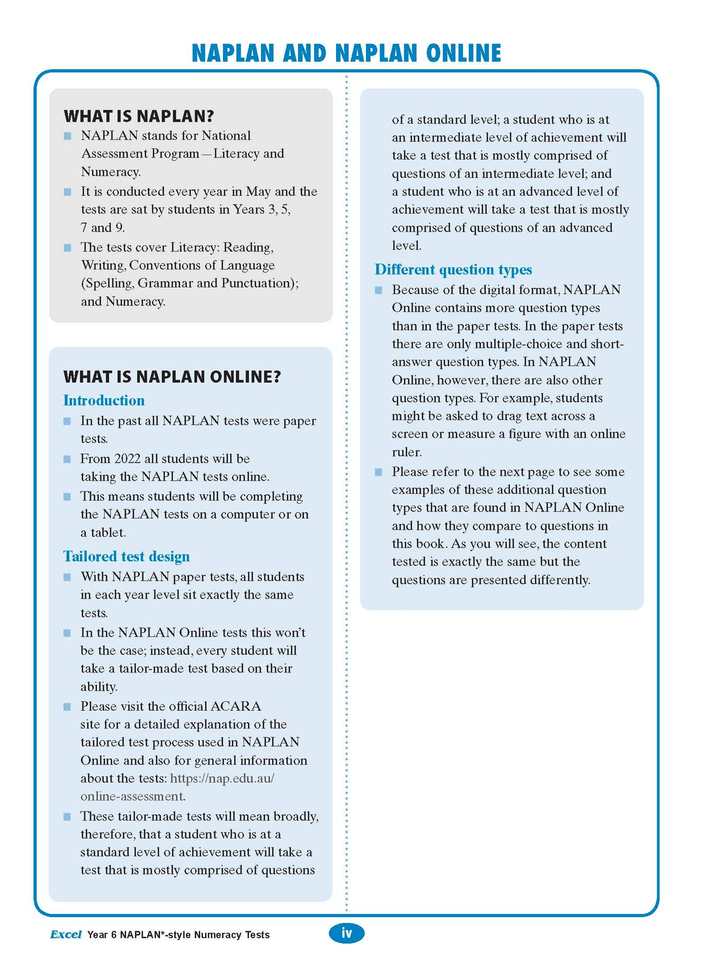 Excel Year 6 NAPLAN*-style Numeracy Tests